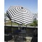 Outdoor 6 Foot Black White Stripe Umbrella with Manual Tilt Lift